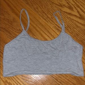 Emma and Sam cropped grey tank